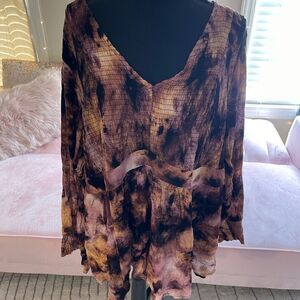 Plus Size Torrid Bleach Tie Dye Shirt 3X